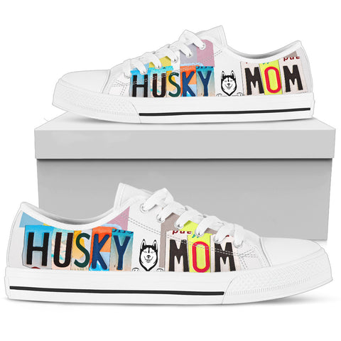 Husky Mom Print Low Top Canvas Shoes for Women