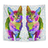 Amazing Cat Color Art Print Tapestry