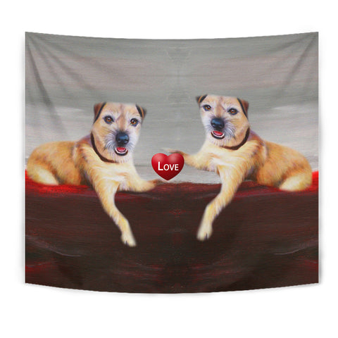 Border Terrier Love Print Tapestry