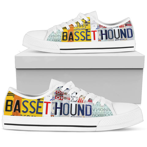 Amazing Basset Hound Mom Print Low Top Canvas Shoes For Women