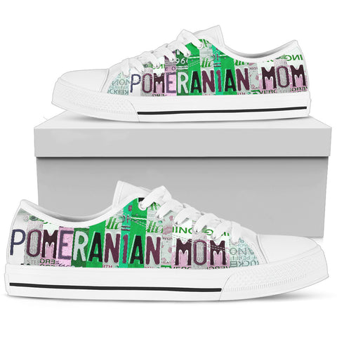 Pomeranian Mom Print Low Top Canvas Shoes For Women- Limited Edition