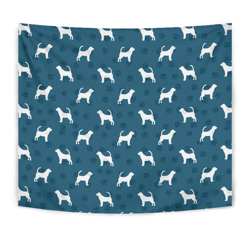 Bloodhound Dog Paws Pattern Print Tapestry