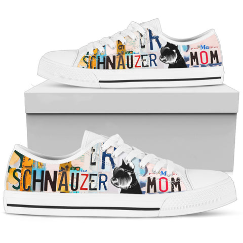 Schnauzer Mom Print Low Top Canvas Shoes for Women