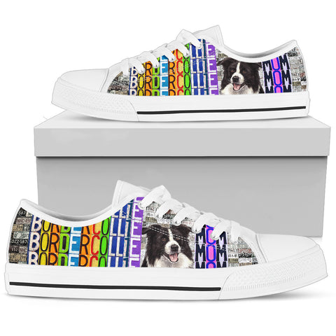 Women's Low Top Canvas Shoes For Border Collie Mom