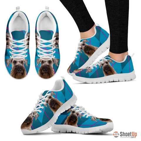 Cesky Terrier Dog (White/Black) Running Shoes For Women