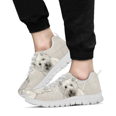 Cute Westie On White Print Running Shoes