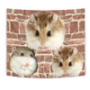 Roborovski Hamster On Wall Print Tapestry