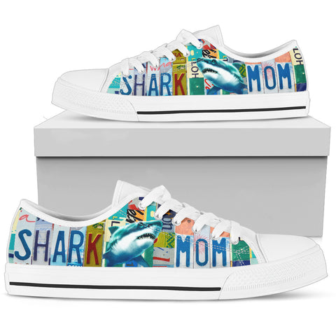 Shark Print Low Top Canvas Shoes for Women