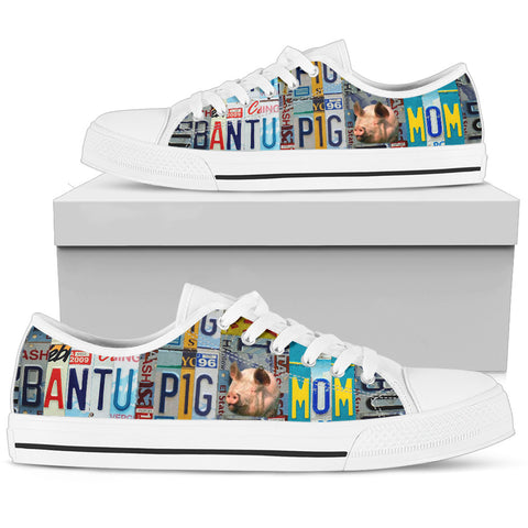 Bantu Pig Print Low Top Canvas Shoes for Women