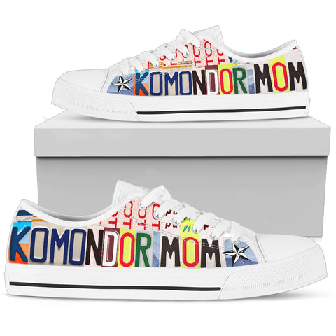 Cute Komondor Mom Print Low Top Canvas Shoes For Women