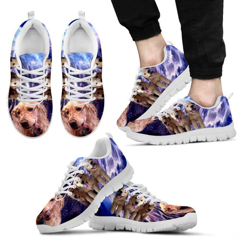 Golden Retriever With Glass Print Running Shoe For Men