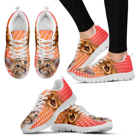 Toyger Cat Print (White/Black) Running Shoes For Women