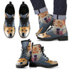 Cute Shiba Inu Print New Leather Boots For Men Express Shipping
