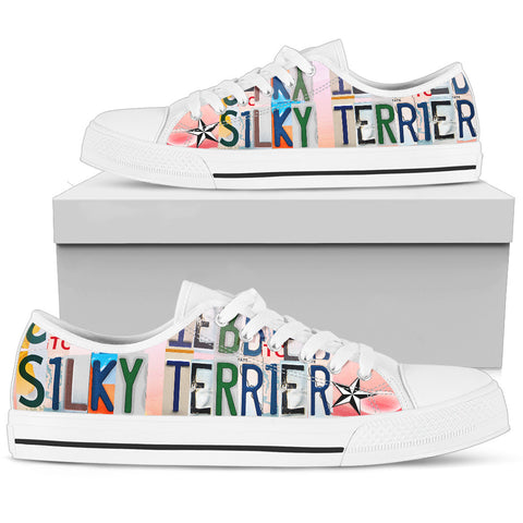 Lovely Silky Terrier Mom Print Low Top Canvas Shoes For Women