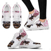 Rottweiler Pink White Print Running Shoes For Women