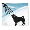 Cute Pug Dog Bath Print Tapestry