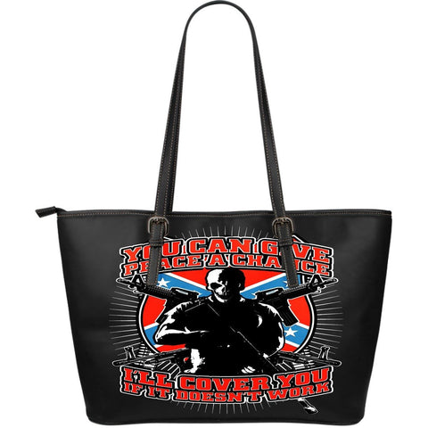 You Can Give Peace A Chance LargeLeather Tote Bag