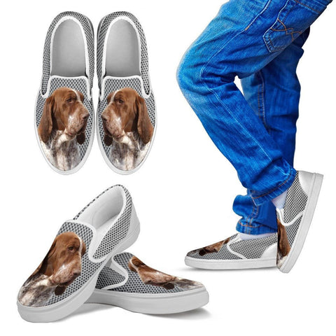 Bracco Italiano Dog Print Slip Ons For KidsExpress Shipping