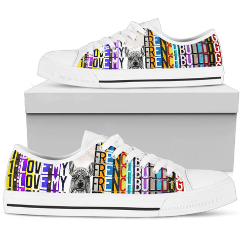 Women's Low Top Canvas Shoes For French Bulldog Lovers