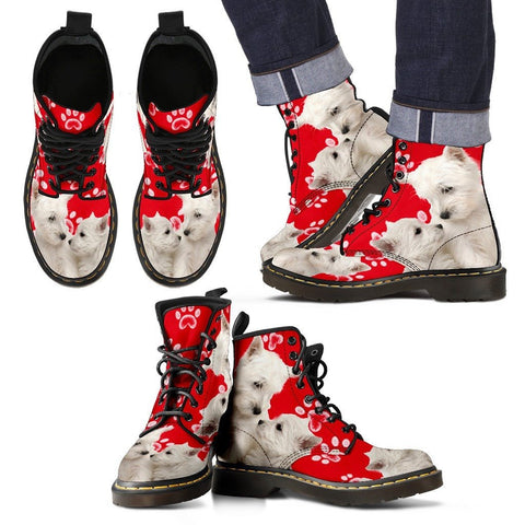 West Highland White Terrier Print Boots For MenLimited EditionExpress Shipping
