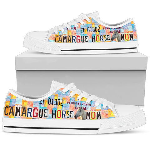 Women's Low Top Canvas Shoes For Camargue horse Mom