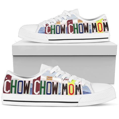 Cute Chow Chow Mom Print Low Top Canvas Shoes For Women