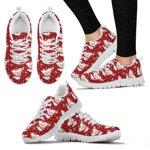 Maltese Dog Pattern Print Sneakers For Women Express Shipping