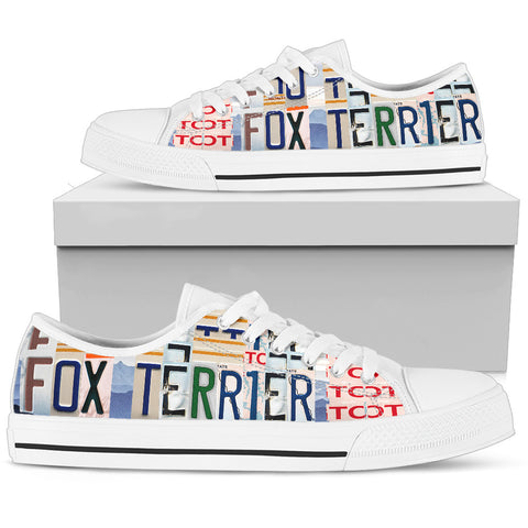 Cute Fox Terrier Mom Print Low Top Canvas Shoes For Women