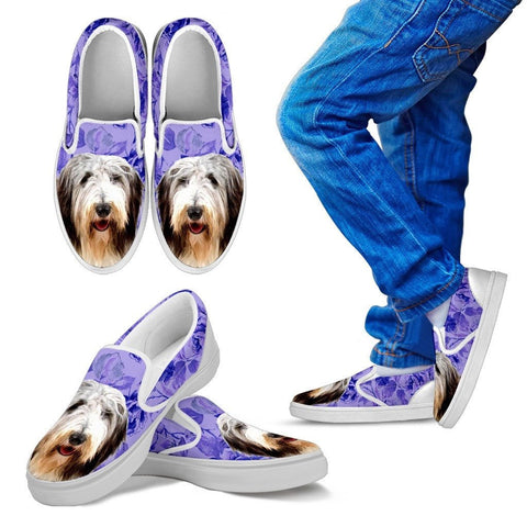 Bearded Collie Dog Print Slip Ons For KidsExpress Shipping