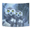 Snow Owl Bird Print Tapestry