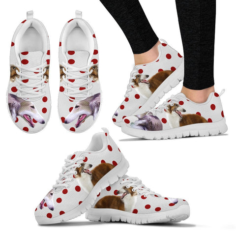 Borzoi Dog With Red Dots Print Running Shoes For Women
