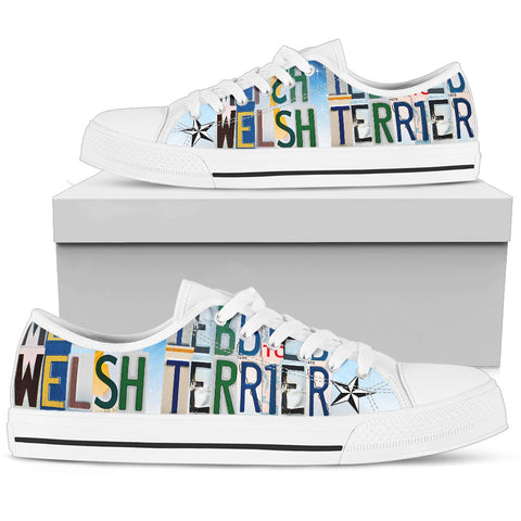 Cute Welsh Terrier Mom Print Low Top Canvas Shoes For Women