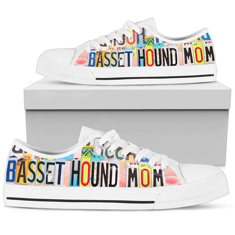 Lovely Basset Hound Low Top Canvas Shoes For Women