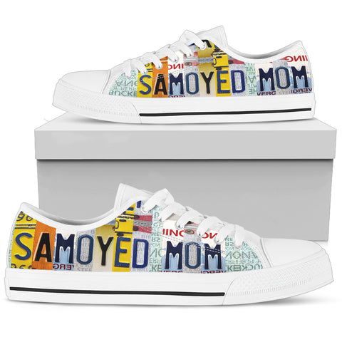 Amazing Samoyed Mom Print Low Top Canvas Shoes For Women