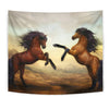 Wild Horse Painting Print Tapestry