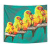 Sun Conure Parrot Print Tapestry