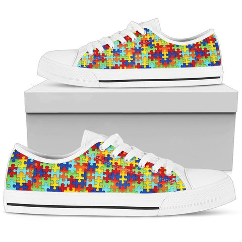 Autism Symbol Low Top Canvas Shoes For Men