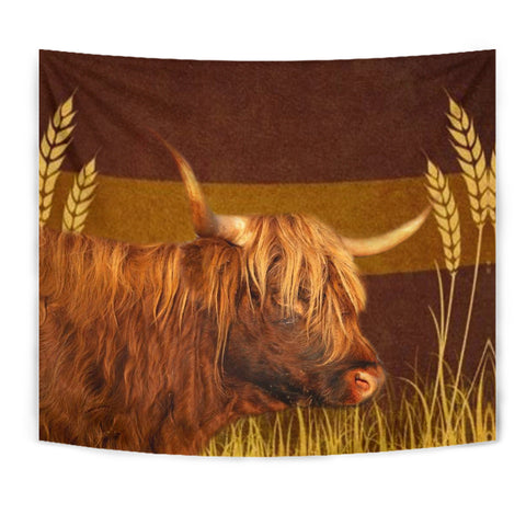 Highland Cattle (Cow) Print Tapestry