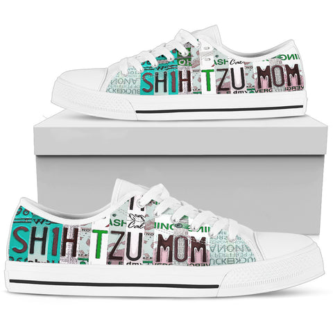 Shih Tzu Mom Print Low Top Canvas Shoes For Women- Limited Edition