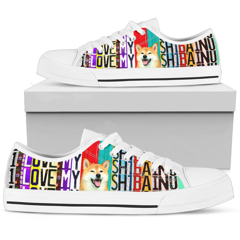 Women's Low Top Canvas Shoes For Shiba Inu Lovers