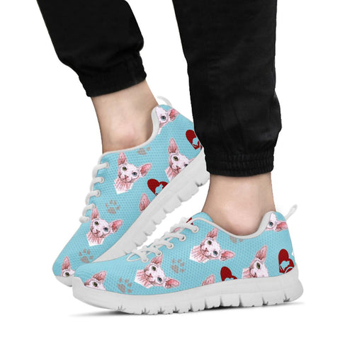 Sphynx Cat Patterns Print Sneakers