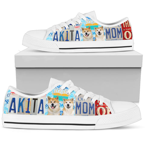 Akita Print Low Top Canvas Shoes for Women