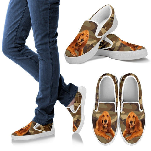 Bloodhound Dog Print Slip Ons For WomenExpress Shipping