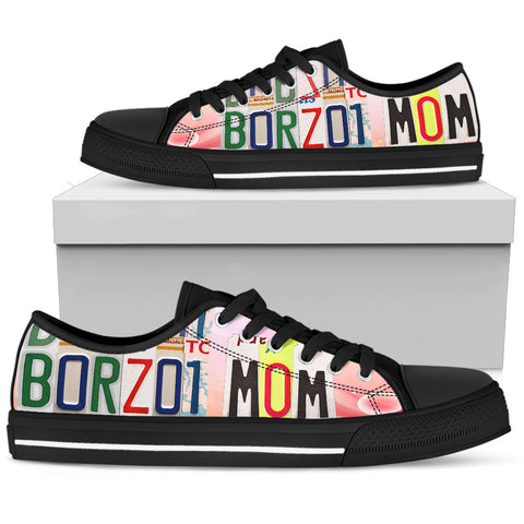 Lovely Borzoi Mom Low Top Canvas Shoes For Women