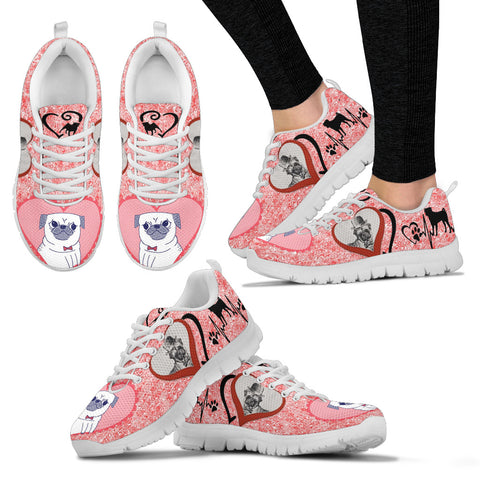 Valentine's Day SpecialPug Dog Print Running Shoes For Women