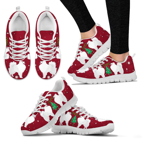 American Eskimo Dog Print Christmas Running Shoes For Women