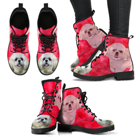 Valentine's Day SpecialShih Tzu On Red Print Boots For Women