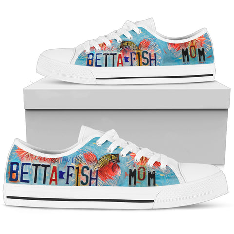 Amazing Betta Fish (Siamese fighting fish) Print Low Top Canvas Shoes for Women