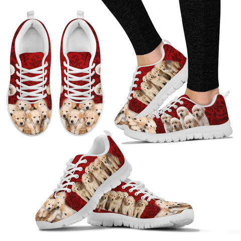 Golden Retriever In Group Print Running Shoes For Women