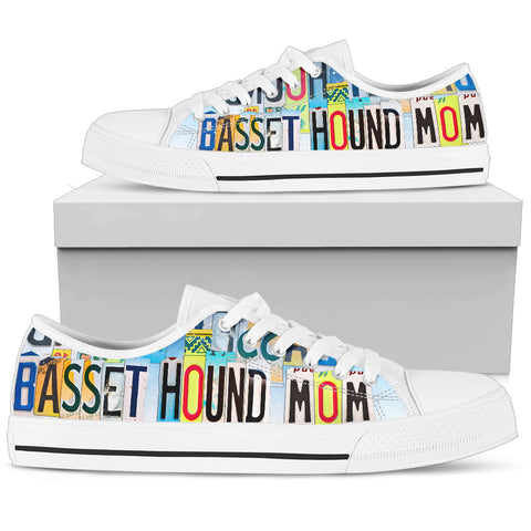 Cute Basset Hound Low Top Canvas Shoes For Women